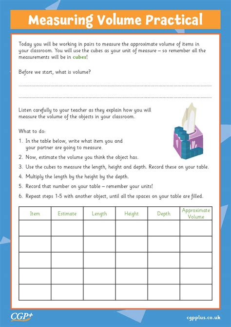 Measuring Volume Practical Year 5 CGP Plus Worksheets Library