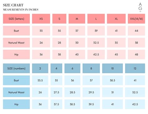 Size Chart – Abbey Glass
