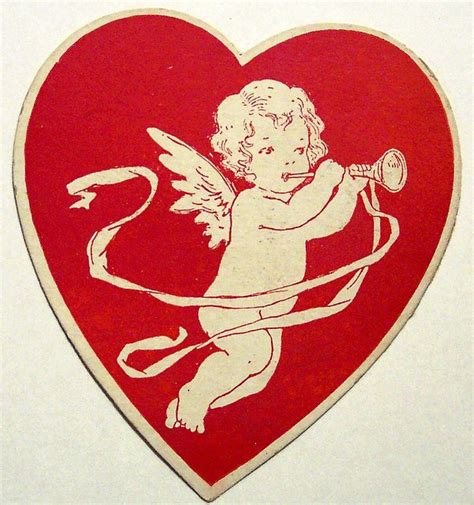 Cupid And Heart Vintage Valentine Cards