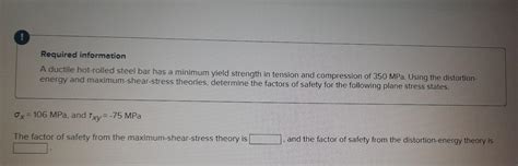 Solved Required Information A Ductile Hot Rolled Steel Bar Chegg