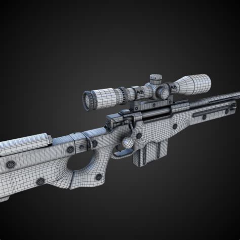 Awm Sniper Rifle Hi Res D Model Max Obj Fbx Lwo Lw Lws Ma Mb