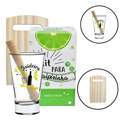 Kit Caipirinha Copo Socador E Tábua Saideira Frete grátis