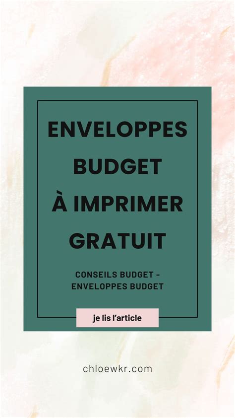 Enveloppes Budget Imprimer Gratuit Chlo Wkr En Enveloppe