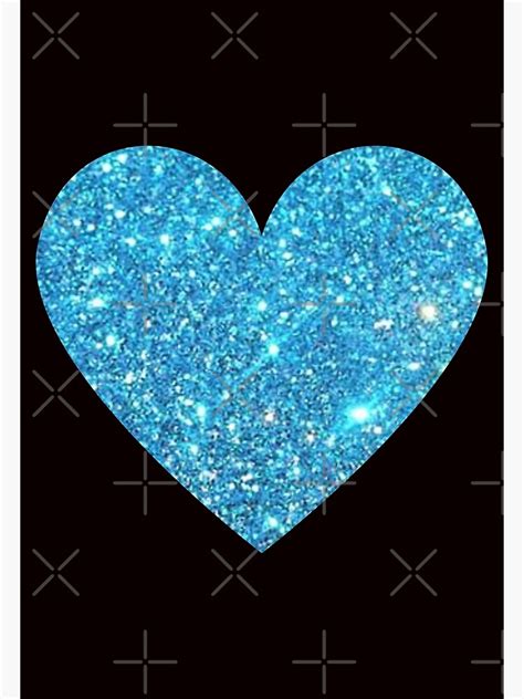 Light Blue Faux Glitter Heart Poster For Sale By Felicity K Redbubble