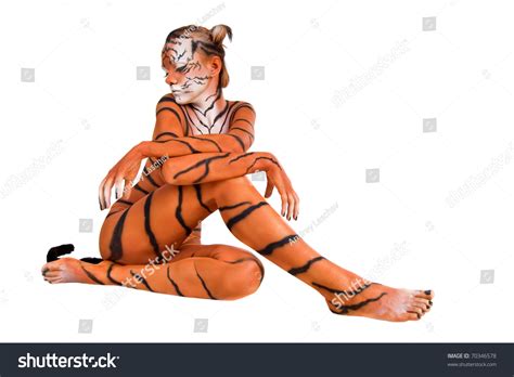 591 Girl With Tiger Body Paint Images Stock Photos Vectors