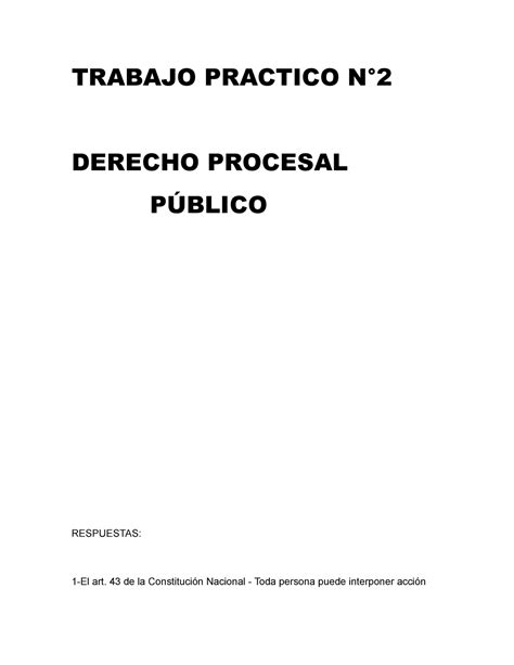 Trabajo Practico Pp Procesal Penal Tp2 TRABAJO PRACTICO N DERECHO