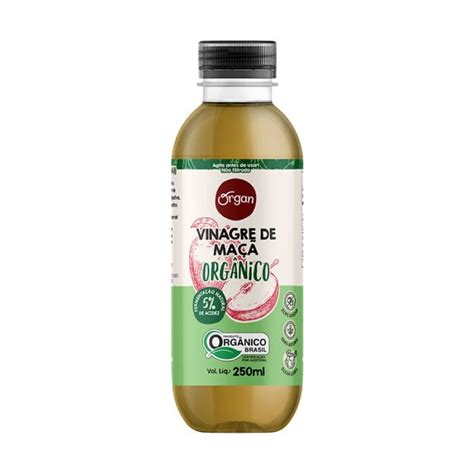 Vinagre Maçã Orgânico Organ 500ml Organ Alimentos