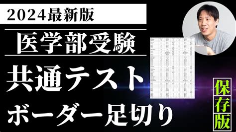 国立医学部の共通テストボーダー、足切り、倍率〜医学部受験 Youtube