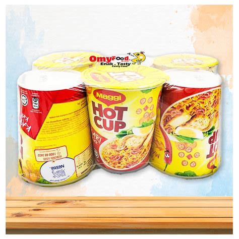 59g57g X 6cups Maggi Hot Cup Instant Noodles Curry Kari Tomyum