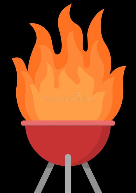 Barbecue Grill And Fire Flyer Background Stock Vector Illustration Of