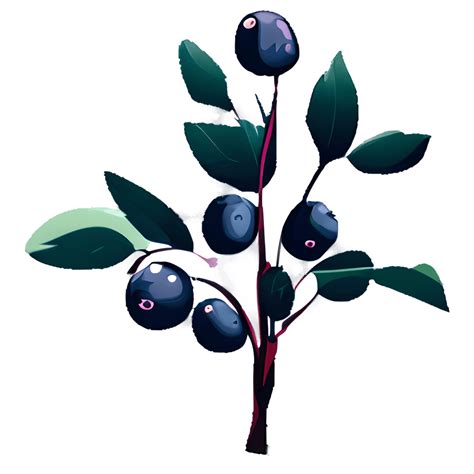 Blueberry Bush Graphic · Creative Fabrica