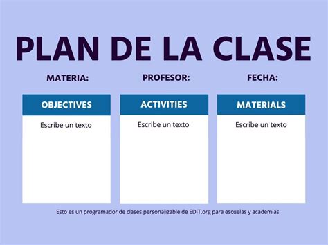 Plantillas De Planificadores De Clases Editables E Imprimibles