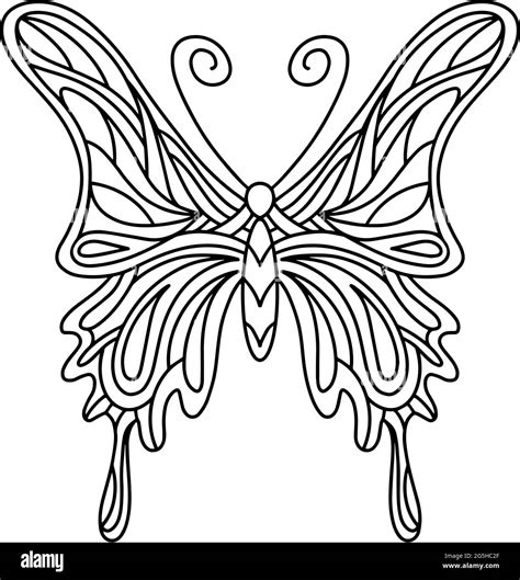 Livre De Coloriage Aux Papillons Illustration Linéaire Dun Papillon