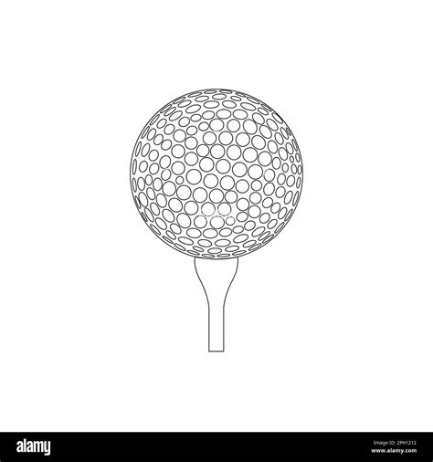 Golf ball one line art. Continuous line drawing of ball Stock Vector ...