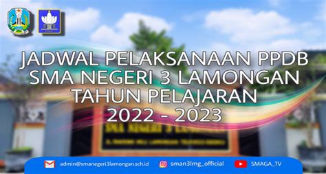 JADWAL PELAKSANAAN PPDB SMA NEGERI 3 LAMONGAN TAHUN PELAJARAN 2022