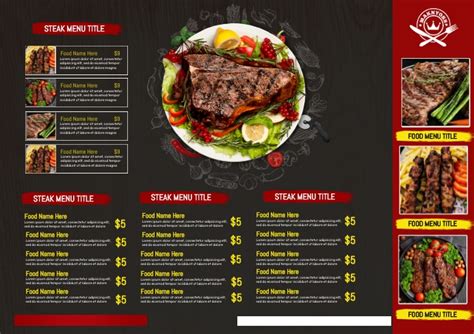 Copy Of Steak Food Menu Postermywall