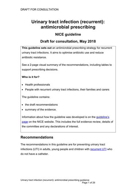 Pdf Urinary Tract Infection Recurrent Antimicrobial Prescribing