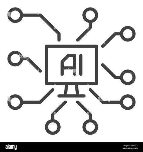 Artificial Intelligence And Personal Computer Vector Ai On Pc Screen