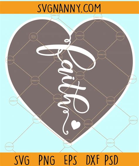 Faith Love Heart Svg Faith Heart Svg Jesus Svg Religious Svg