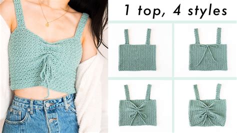 Crochet Easy Textured Crop Top 1 Top 4 Styles Free Pattern For