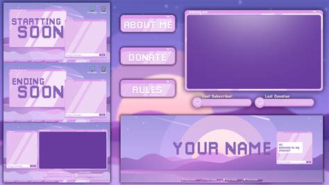 Free Cute Stream Overlay Pack 4 Images Behance