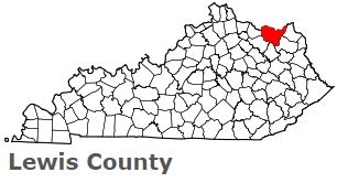 Lewis County on the map of Kentucky 2024. Cities, roads, borders and directions in Lewis County ...