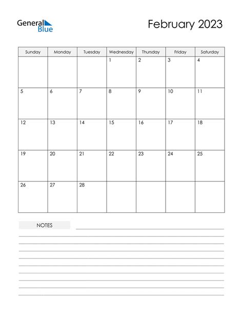 February 2023 Calendar Pdf Word Excel