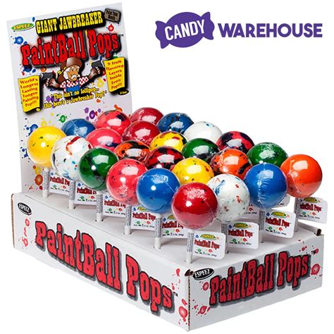 Espeez Paintball Pops Giant Jawbreaker Suckers 24 Piece Box Candy