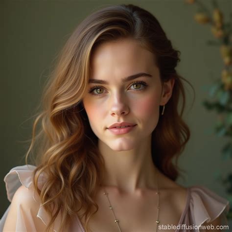 Young Woman With Soft Hair And Intelligent Eyes Stable Diffusion Online