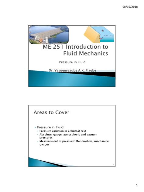 Fluid Mechanics Lecture 3 | PDF | Pressure | Pressure Measurement
