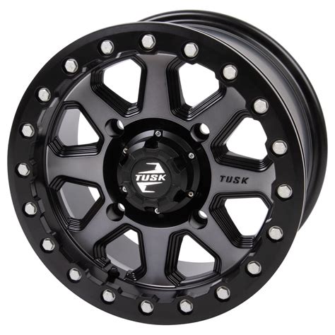 4156 Tusk Uinta Beadlock Wheel 14x7 40 30 Gunmetalblack For Polaris Rzr Xp 1000 Desert