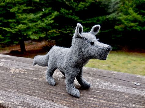 Gray Wolf Felt Stuffed Animal