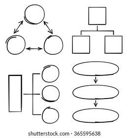 Hand Drawn Flow Chart Diagram Organization Stock Vector Royalty Free