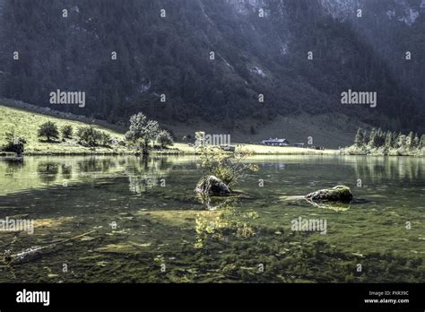 Koenigssee Lake In The Berchtesgaden National Park Bavaria Stock Photo