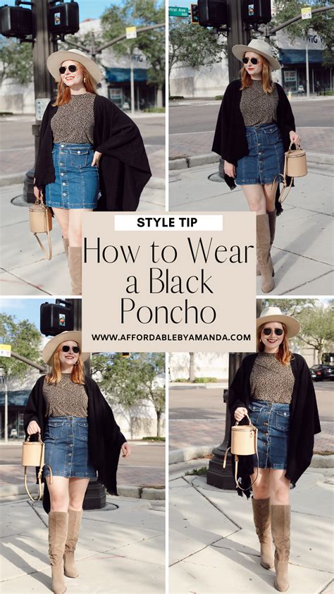 How To Wear A Black Poncho Wrap Affordable By Amanda