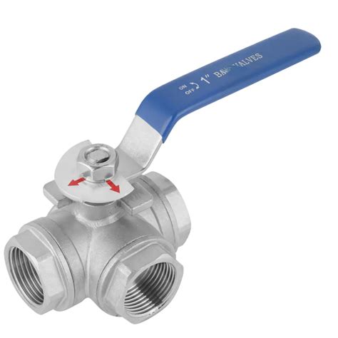 1pc Stainless Steel Three Way Valve Sus304 Pipe Ball Valve Three Way T