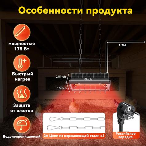 Mouly Инфракрасная лампа для курятника и животных, для обогрева брудера ...