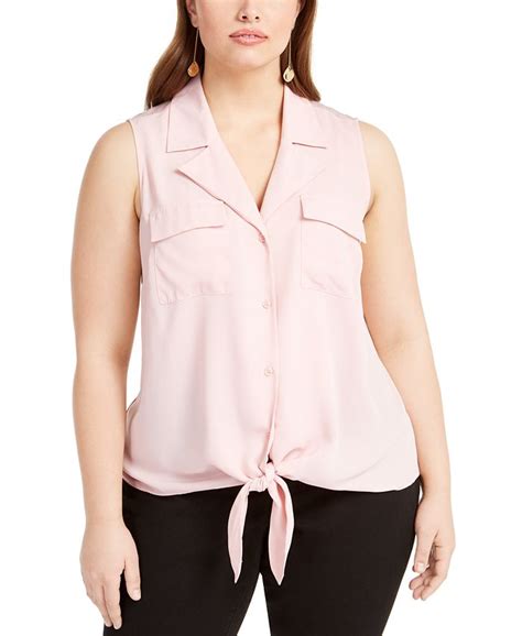 Inc International Concepts Inc Plus Size Tie Hem Sleeveless Blouse