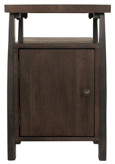 Signature Design By Ashley Vailbry Rustic Chairside End Table With Storage Cabinet And Open