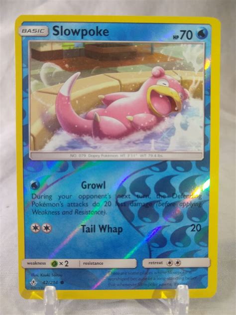 Mavin Pokémon TCG Card Slowpoke 42 214 Reverse Holo Sun Moon