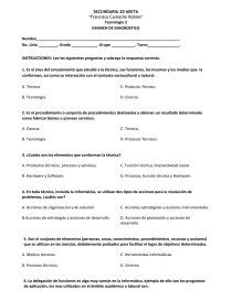 Examen Diagnostico Tecnologia 2 Secundaria PDF Descargar 2024