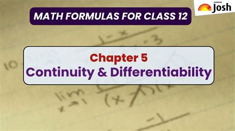 Cbse Class Maths Chapter Continuity And Differentiability Formulas