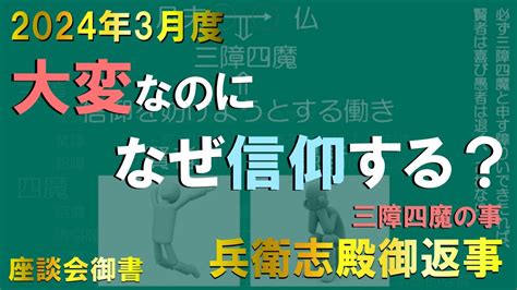 2024年3月座談会御書解説 兵衛志殿御返事（三障四魔の事） Youtube