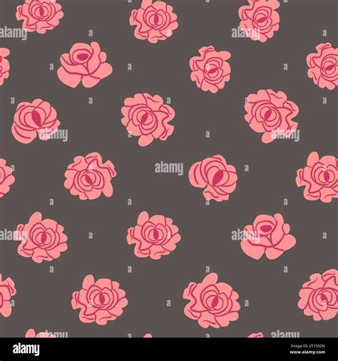 Vintage roses pattern on dark background. Simple roses pattern in hand ...