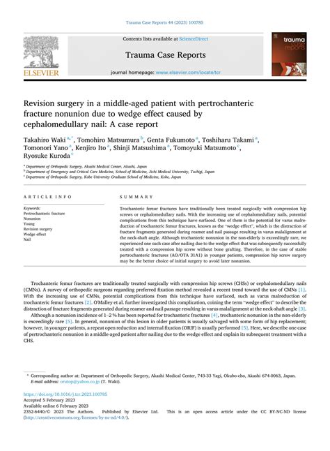 (PDF) Revision surgery in a middle-aged patient with pertrochanteric ...