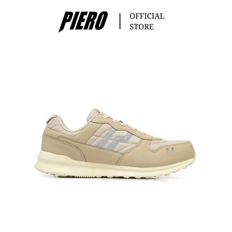 Jual Piero Sepatu Sneakers Pria Jogger Exp Khaki Olive Grey Off White