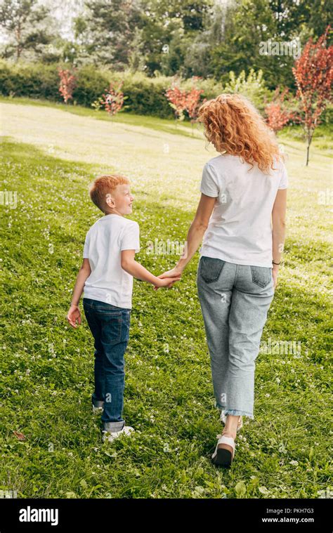 Mother And Son Walking