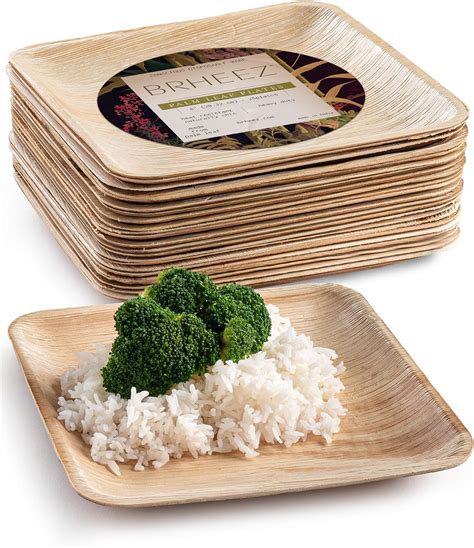 Amazon Brheez Palm Leaf Plates Pack Inch Like Bamboo Plates