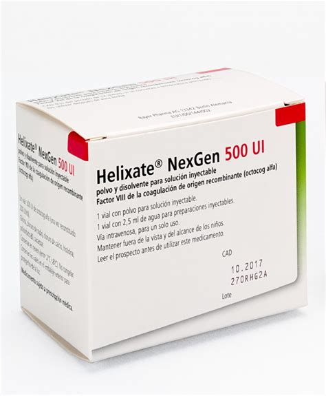 HELIXATE NEXGEN 500 UI POLVO Y DISOLVENTE PARA SOLUCION INYECTABLE 1