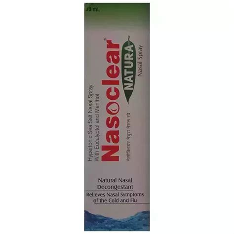 Nasoclear Natura Nasal Spray 30ml Uses Price Dosage Side Effects